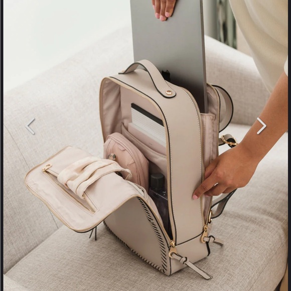 Calpak Kaya 15 inch Laptop Backpack in Stone - Picture 2 of 7